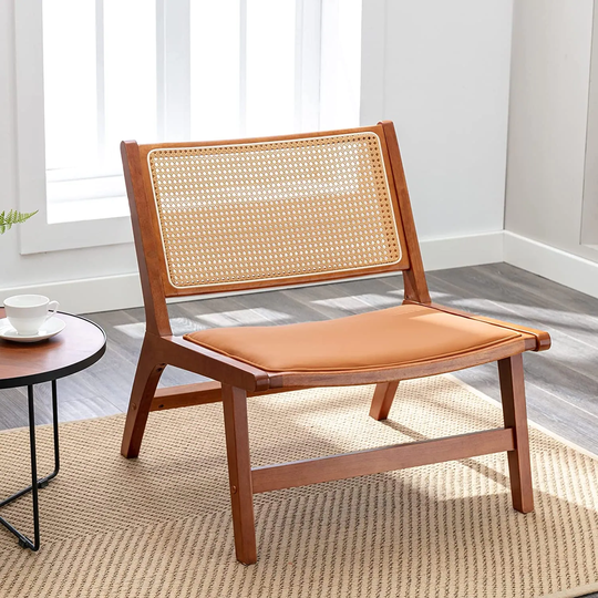 Ebello Mid Century Modern Armless Reading Side Chair with Wooden Frame