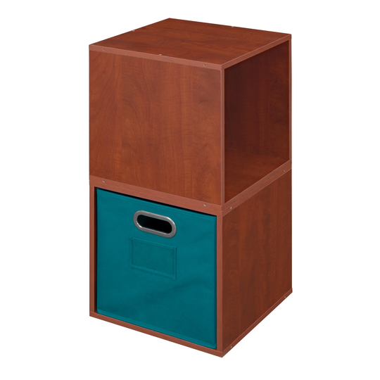 Noble Connect Storage Set - 2 Cubes and 1 Canvas Bin- Cherry/Teal