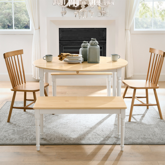 MUSEHOMEINC Drop Leaf Round Table,Folding Dining Table for Small Spaces, Drop Leaf Extendable Kitchen Table - N/A