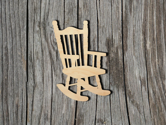 Rocking Chair Shape - Laser Cut Unfinished Wood Cutout Shapes Always Check Sizes & Measure