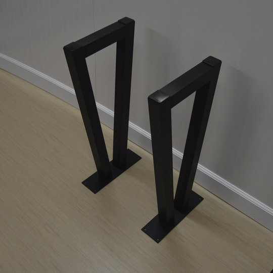 Diy Trapezoid Shaped Metal Table Legs Black 2" Aluminum, Set Of Two | 2 Legs