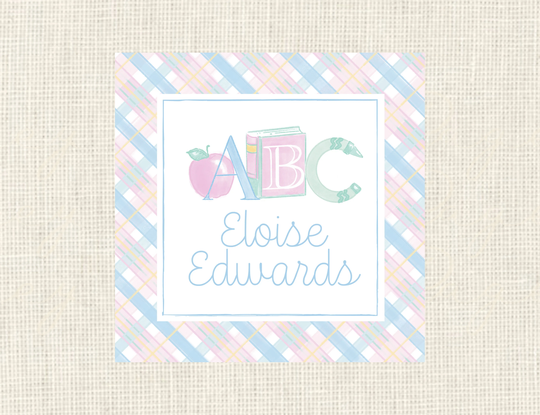 School Personalized Stickers/Pencil Back To Binder & Folder /Watercolor