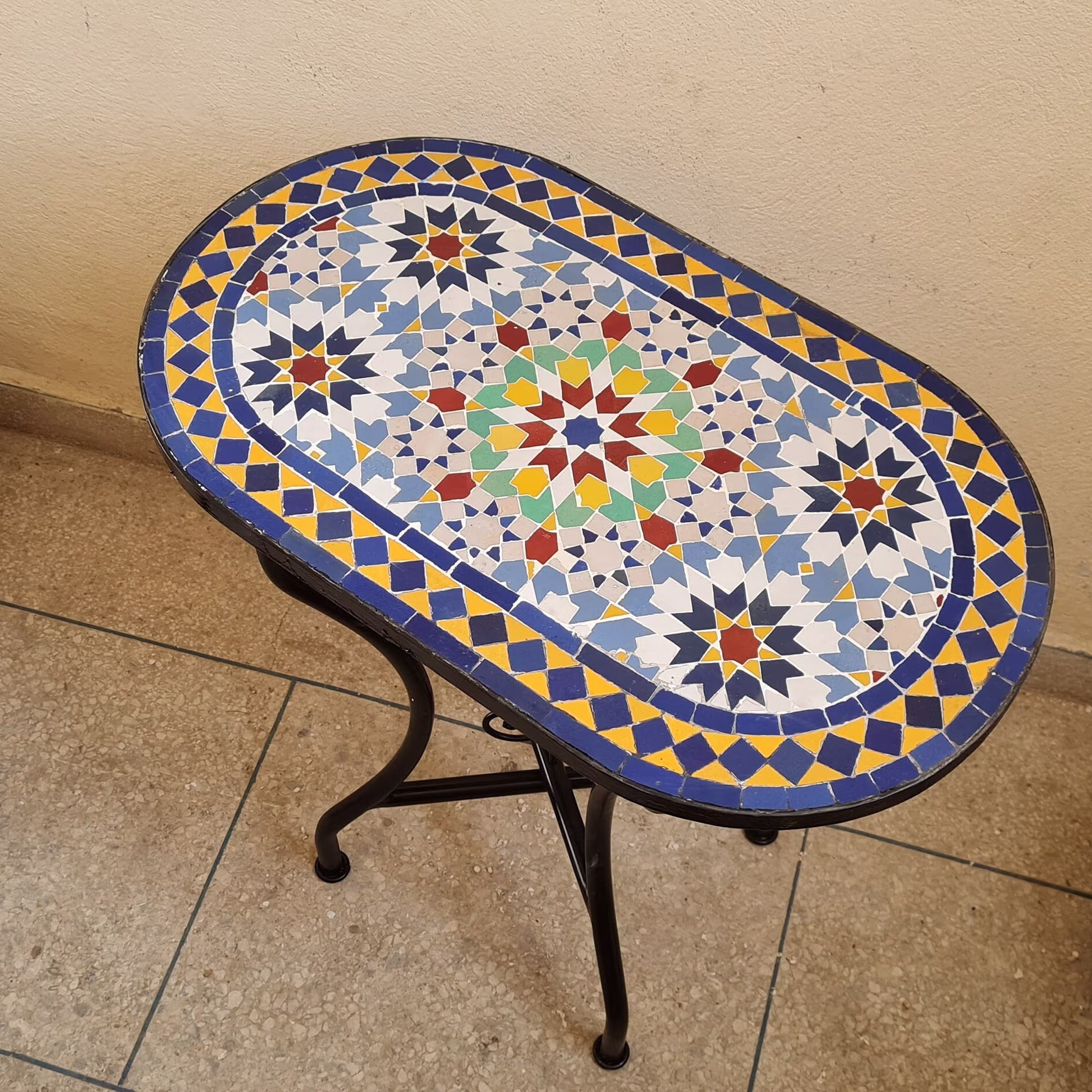 Customizable Oval Mosaic Table - Crafts Art Mid Century Zellige Handmade For Outdoor & Indoor Gift