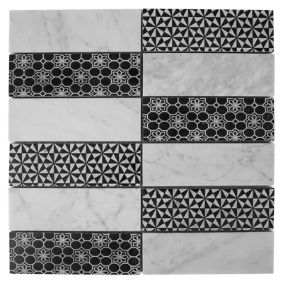 Biron Stacked Marble Mosaic Wall Tile