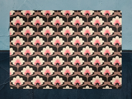 Vintage Floral Chair Mat, Pink Protective Brown Splat Abstract Vinyl Floor Office Decor, Flooring, Gift Idea