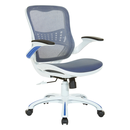 OS Home and Office Furniture Model Riley Office Chair with Blue Mesh Seat and Back