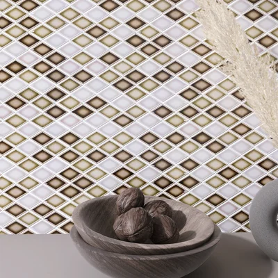 Handmade 1.5" x 1.5" Porcelain Grid Mosaic Wall Tile
