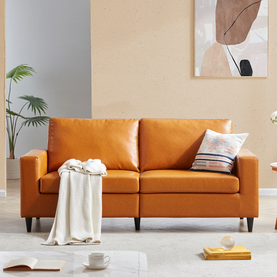 Morden Style PU Leather Upholstered 3 Seat Sofa