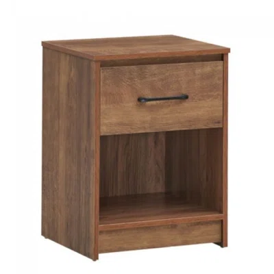 Wooden End Side Table Nightstand With Drawer Storage Shelf