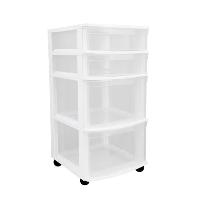 Jameslee 4 Drawer Rolling Storage Chest