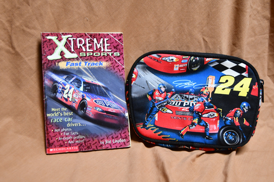 Vintage 2002 Sax Racing Jeff Gordon/Dupont Tote Pouch Pencil Case Make Up Bag Plus Xtreme Sports Fast Track Paperback By Joe Layden