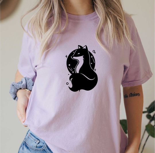 Comfort Colors Celestial Fox Shirt, Top, Animals T-Shirt, Comfy Oversized Boho Shirt, Gift