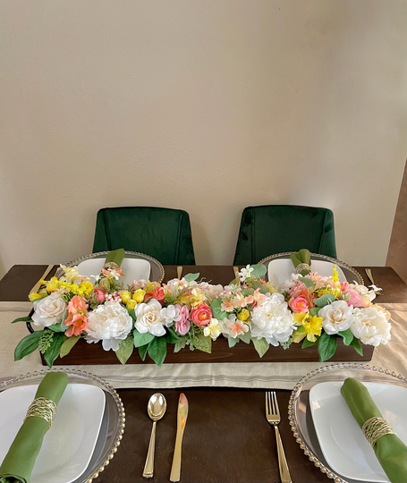 Spring Table Centerpiece, Faux Floral Arrangement, Easter Mantel Decoration, Pastel Peony 30 in Centerpiece, Home Decor