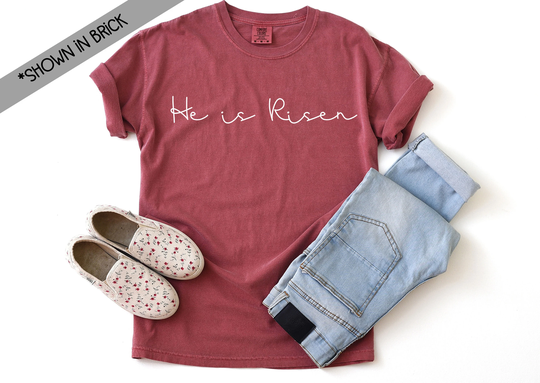 He Is Risen Comfort Colors Short Sleeve Tee, Women's Shirt, Easter Unisex Fit