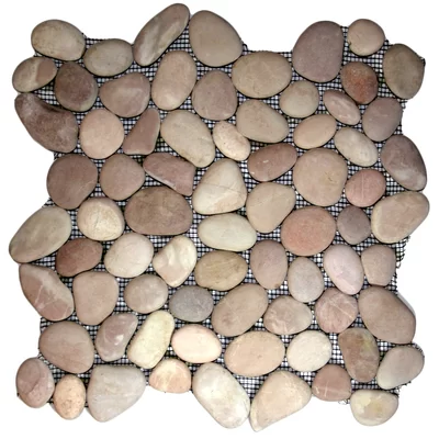 Shire Random Sized Natural Stone Mosaic Tile in Berry