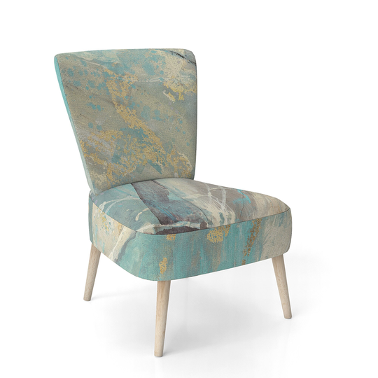 Designart 'Mineral Landscape in Blue, Cream and Brown' Upholstered Nautical & Coastal Accent Chair