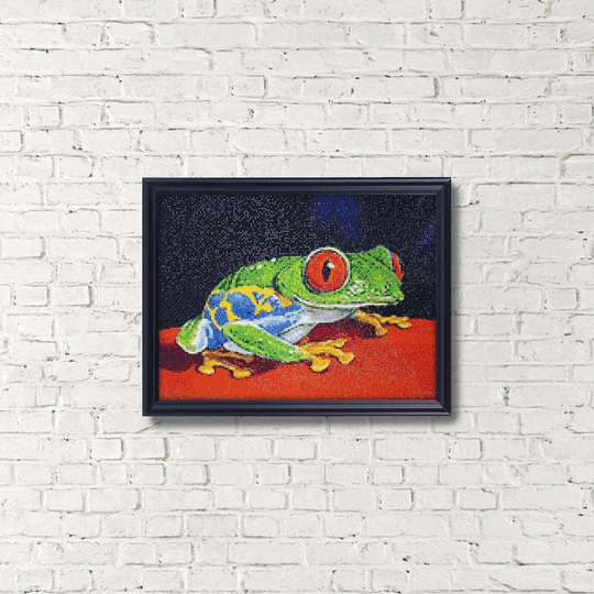 Frog Diamond Painting Set By Wizardi. Wd317 Art Kit. Large Kit