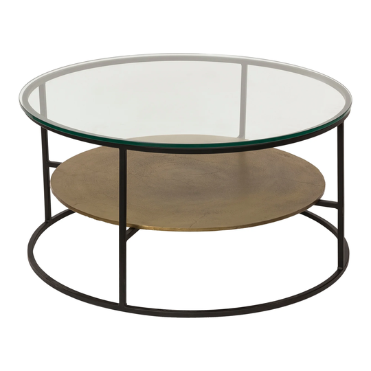 Aurelle Home Modern Glass Top Coffee Table with Shelf