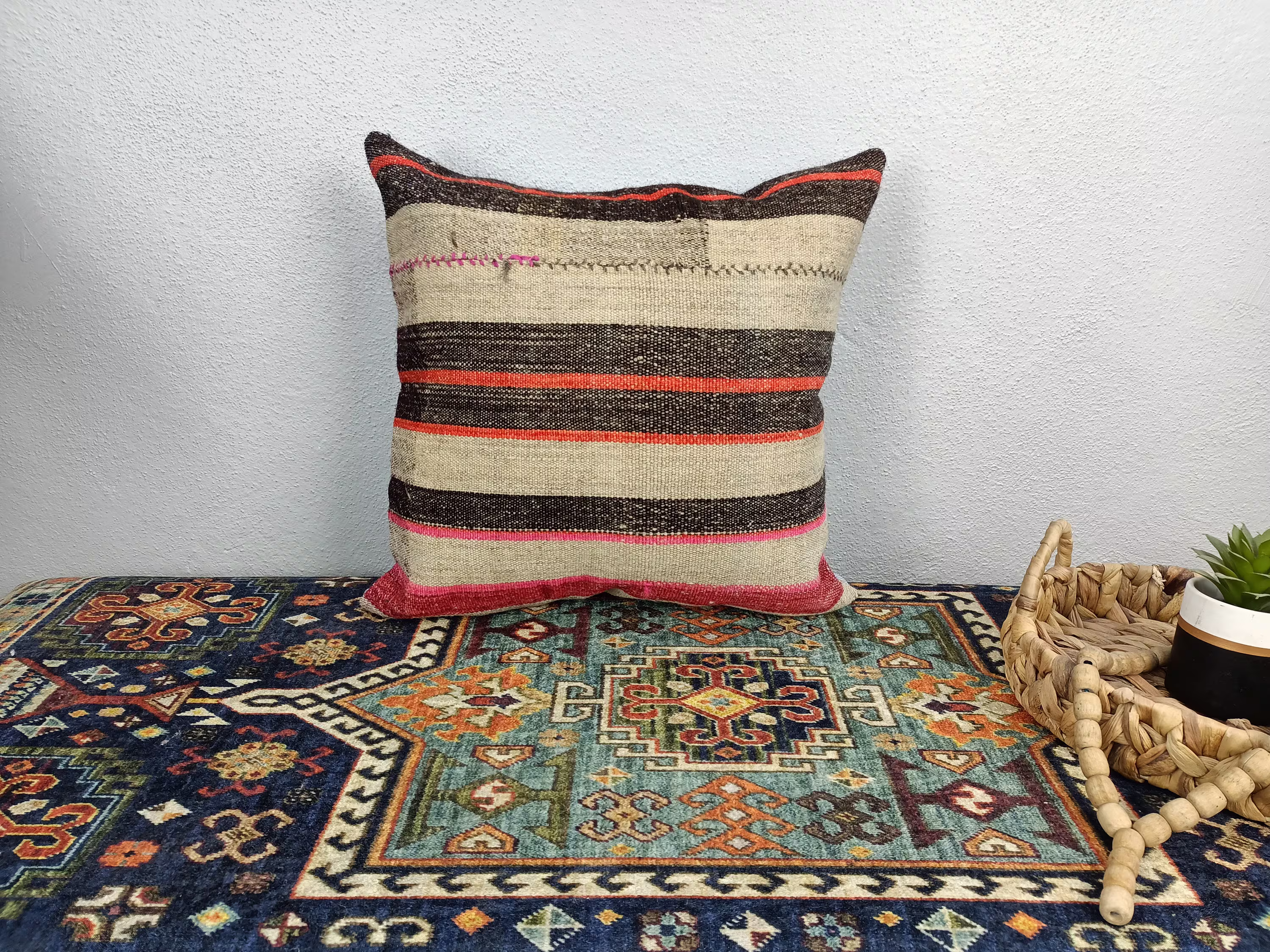 Home Pillows, Sofa Cushions, Antique Pillow, Kilim Decorative Living Room 16x16 Outdoor 16-16Vt 269