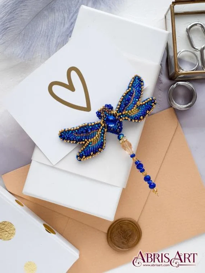 Diy Bead Brooch Kit "Dragonfly" Embroidery Size 3.2"×3.3", Gift