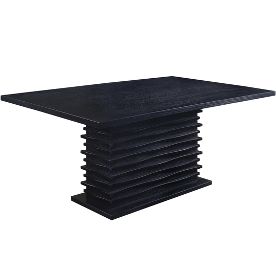 Modern Black Wave Design Dining Table - Table Only