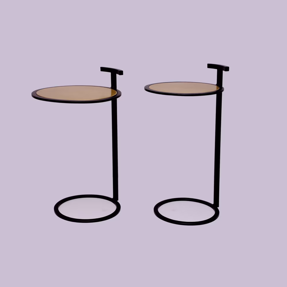 Set Of Two C-Tables | Black & Gold, Side Tables