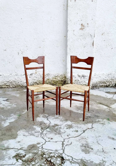 Pair Of Mid Century Italian Chiavari Chairs/Design By Chiappe Guido Vintage Dining Vinterior Italy "50S