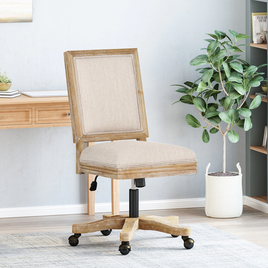 Sandine Upholstered Swivel Office Chair by Christopher Knight Home
