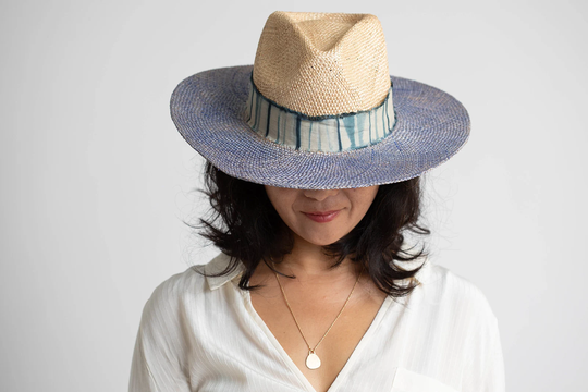 Shibori Hat, Panama Hats For Women, Sunblock Hat, Ladies Hats, Women's Natural Color Trilby, Trendy Fedora Gray Sun