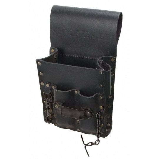 Tool Pouch: 5 Pockets, Heavy-Duty Tape Measure/Tape Chain, Belt Slot, For 3 in Max Belt Wd - 1 Each