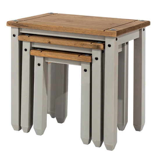Wood Nest of 3 Tables Corona Collection | Furniture Dash