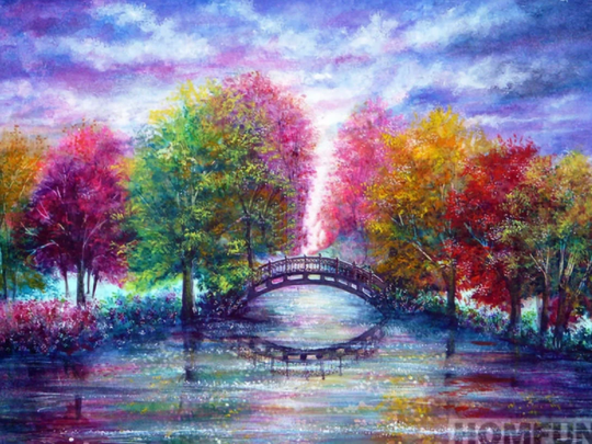 Rainbow Trees Diy 5D Diamond Painting Kit Full Square & Round Drill