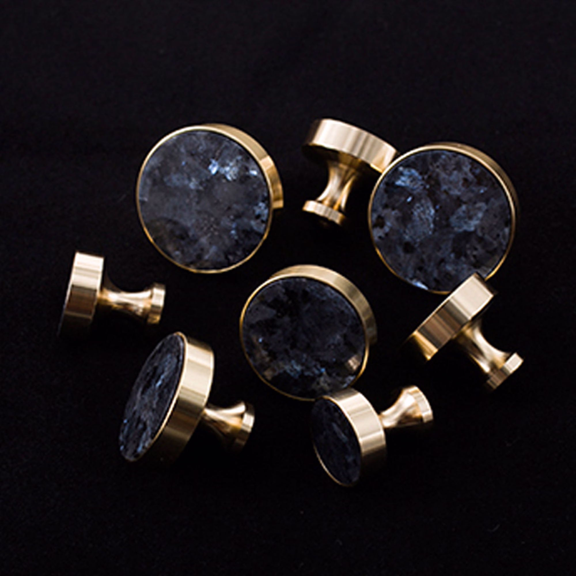 Brass & Marble Knobs - Cabinet Dresser Cupboard Closet Sideboard Kitchen Er175B