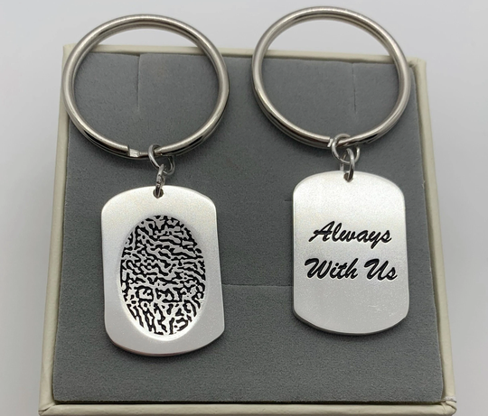 Gift For Husband/Custom Fingerprint Keychain/Handwriting Keychain/Personalized Keychain/Memorial Gift/Keychain Men