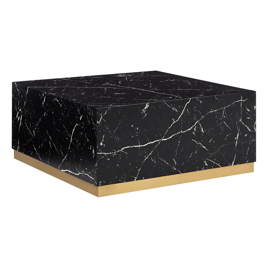 Darcy Faux Marble Square Table with Casters by iNSPIRE Q Bold