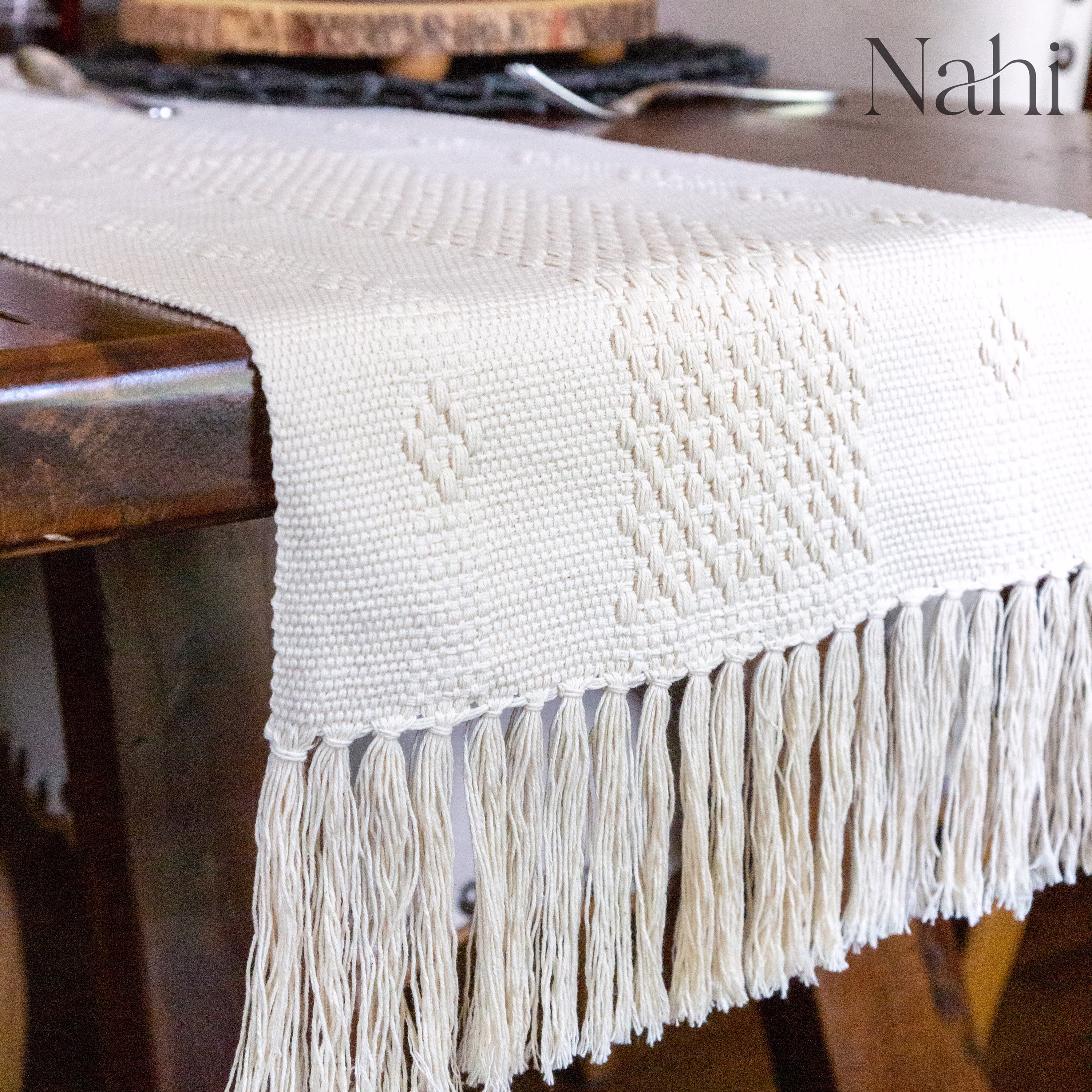 Oaxaca Table Runner/Mexican/Wedding/Natural/Cotton/Dining Table/Bufete