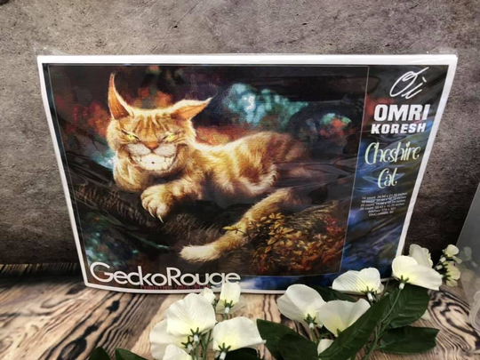 Cheshire Cat Modern Cross Stitch Art Kit - Licensed By Omri Koresh Smile Counted Stitch, 28 Count 1x1