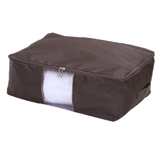 Blanket Pillows Quilts Clothes Storage Bag Organizer 58x40x22cm - Coffee Color - 22.8" x 15.7" x 8.7"(L*W*H)