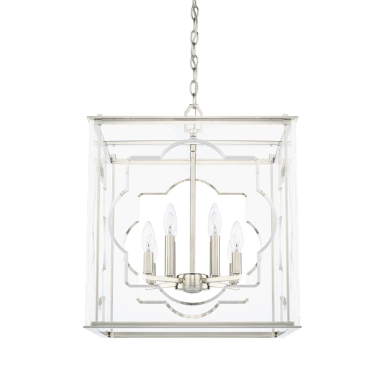 Contemporary 8-light Polished Nickel Foyer Fixture - Polished Nickel - Polished Nickel