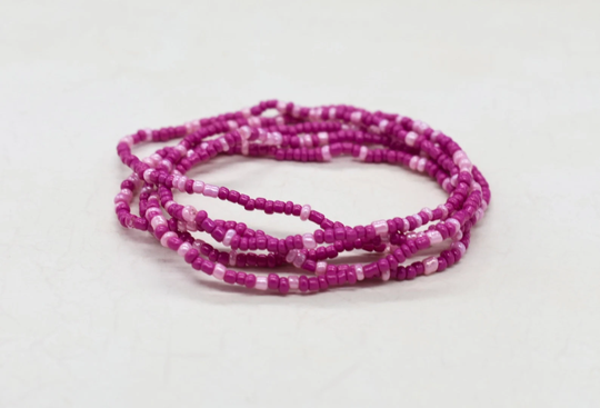Stretch Bracelets, Stackable Bracelet, Bead Friendship Beaded Pink Multi Color Bracelet