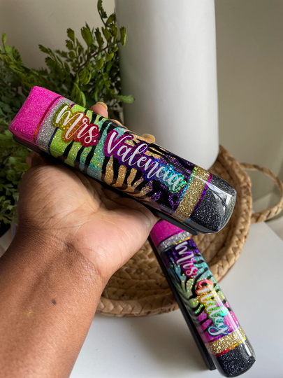 Personalized Glitter Stapler, Zebra Print, Rainbow Pencil Stapler, Gifts, Teacher Gifts For Her, Admin