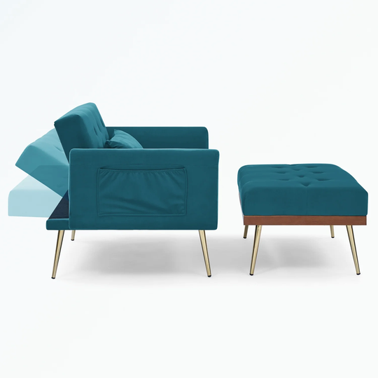 Recline Chair with Ottoman, Two Arm Pocket and 1 Pillow