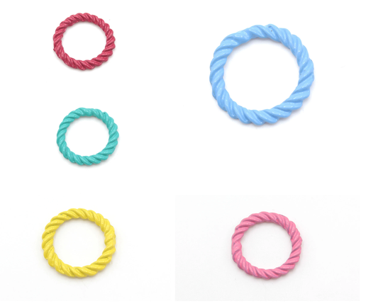 2 Pcs Colored Twisted Circle Charms, Simple Circles, Round Loop Jewelry, Earring | 20mm Crld-31