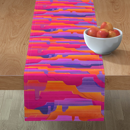 Vibrant Desert Table Runner - Grand Canyon Sunset By Ikerpazdesign Arizona Landscape Cotton Sateen Spoonflower