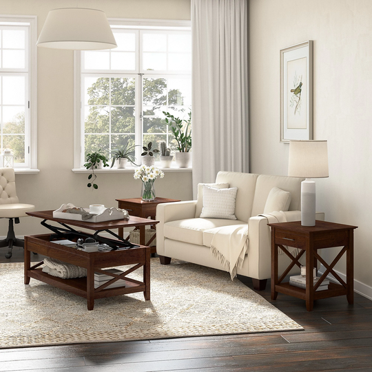 Key West Lift Top Coffee Table Desk with End Tables by Bush Furniture