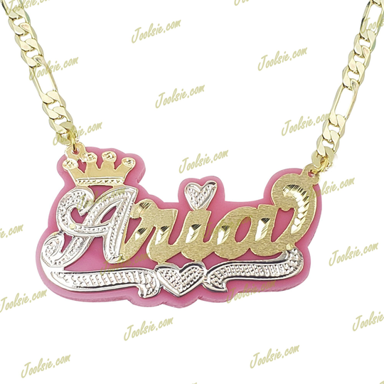 Personalized 14K Gold Overlay Color Name Necklace, Any Color Name