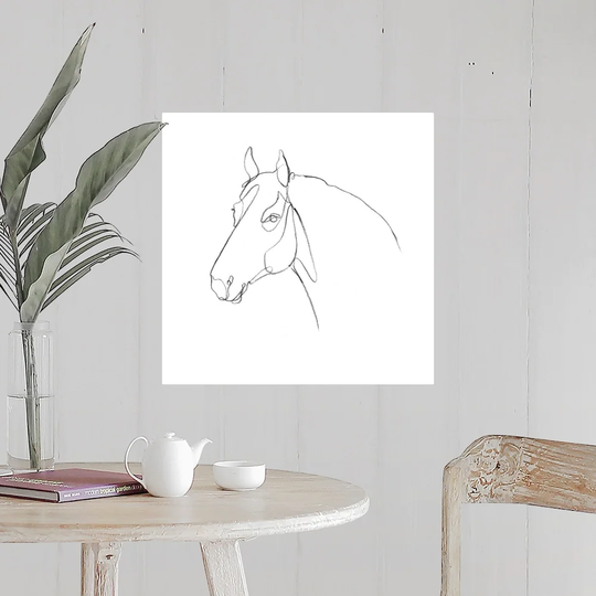 "Equine Pencil Contour III" Poster Print