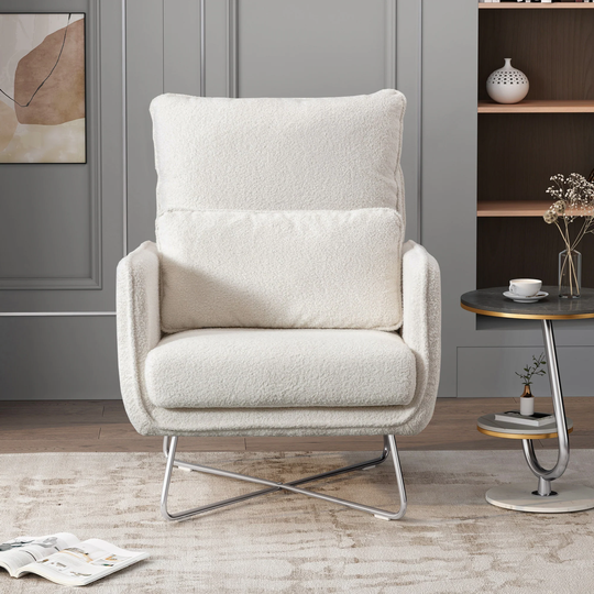 Modern Accent Chair with Lumbar Pillow for Living Room