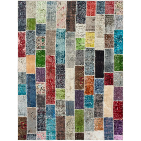 ECARPETGALLERY Hand-knotted Color Transition Patchwork Multi Wool Rug - 6'9 x 10'0