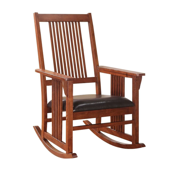 Q-Max Upholstered Seat Tall Chair Backrest Tobacco Rocking Chair